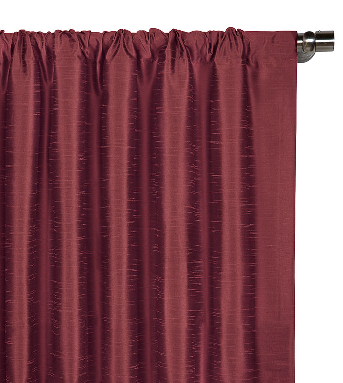 Edris Faux Silk Curtain Panel in Cranberry