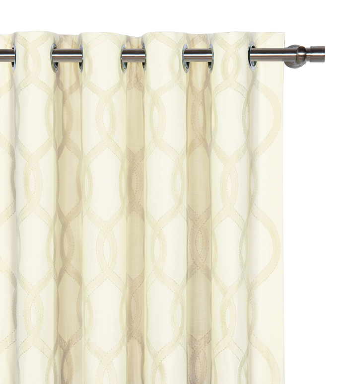 Gresham Embroidered Curtain Panel in Snow