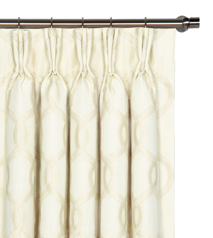 Gresham Embroidered Curtain Panel in Snow