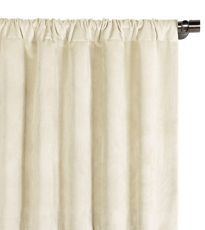 Nellis Velvet Curtain Panel in Ivory