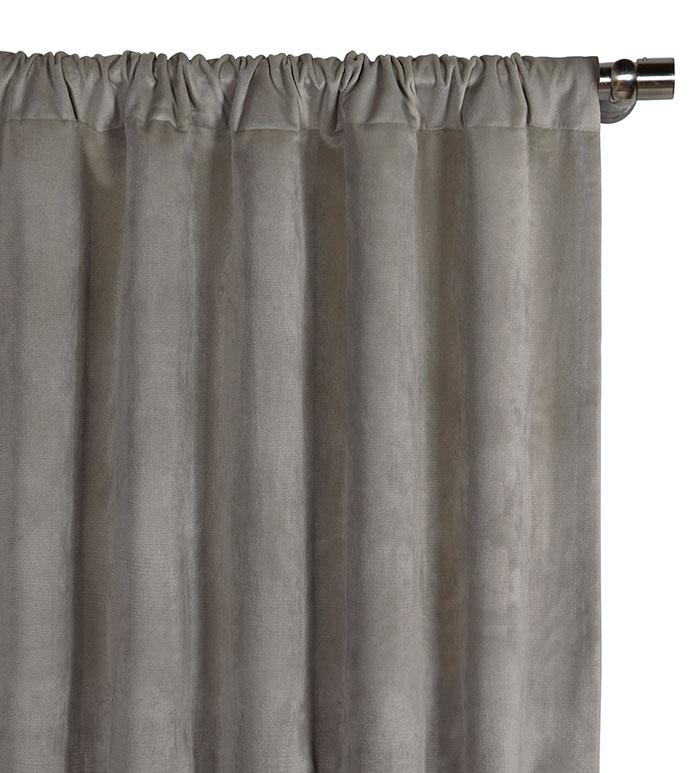 Nellis Velvet Curtain Panel in Dolphin