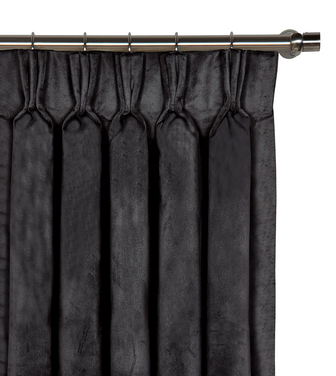 Nellis Velvet Curtain Panel in Charcoal