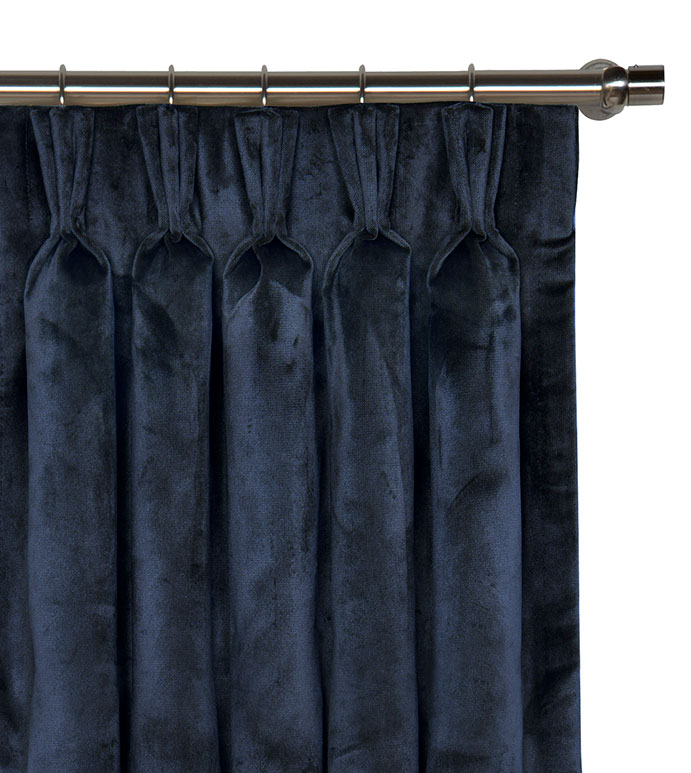 Nellis Velvet Curtain Panel in Azure