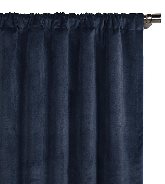 Nellis Velvet Curtain Panel in Azure