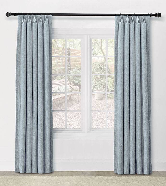ATHENA EMBROIDERED CURTAIN PANEL IN AQUA