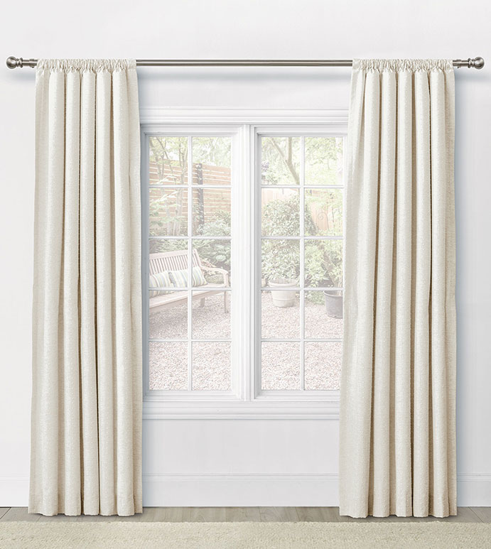 ATHENA EMBROIDERED CURTAIN PANEL IN CREAM