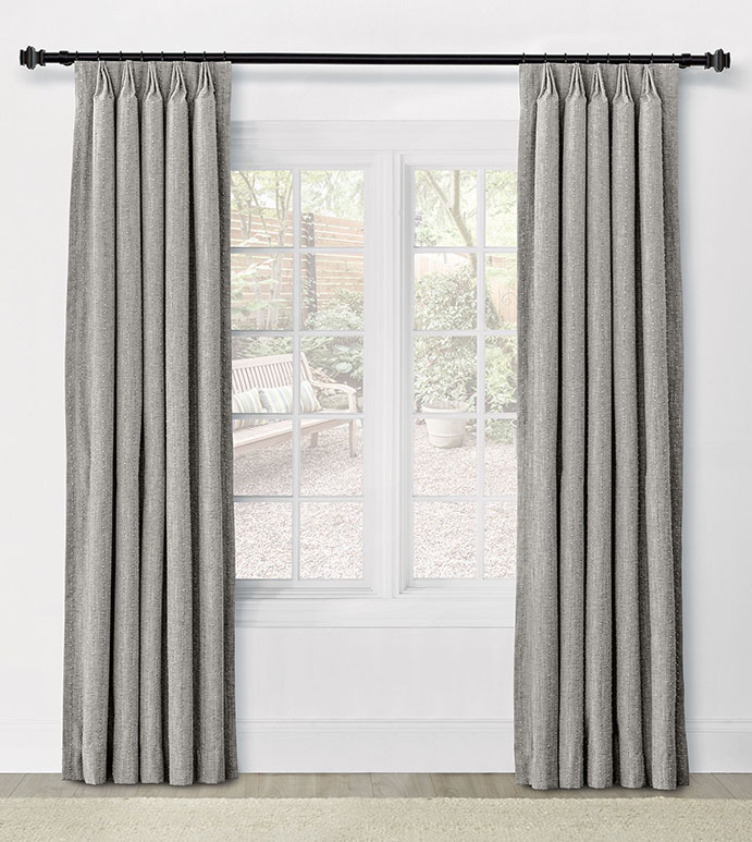 ATHENA EMBROIDERED CURTAIN PANEL IN GRAY