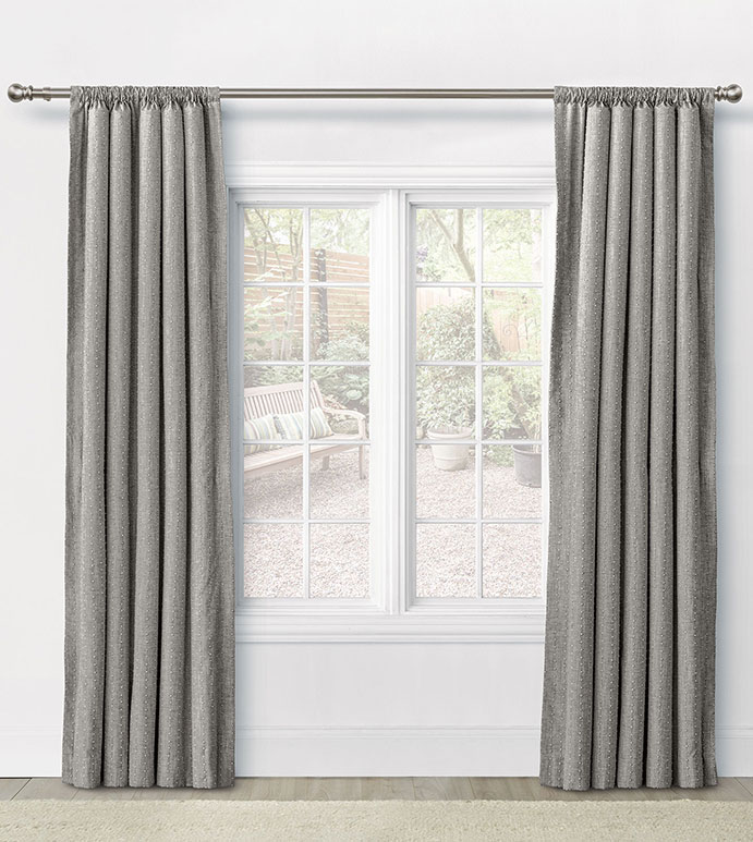 ATHENA EMBROIDERED CURTAIN PANEL IN GRAY