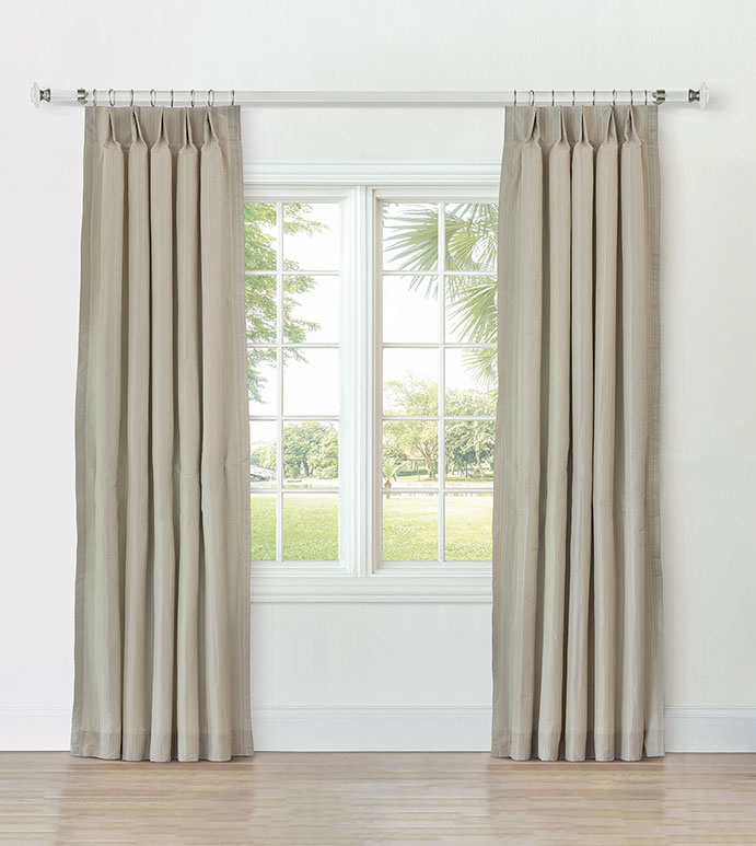 REVERIE STRIPED CURTAIN PANEL IN PEARL