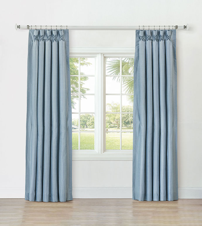 REVERIE STRIPED CURTAIN PANEL IN SAPPHIRE
