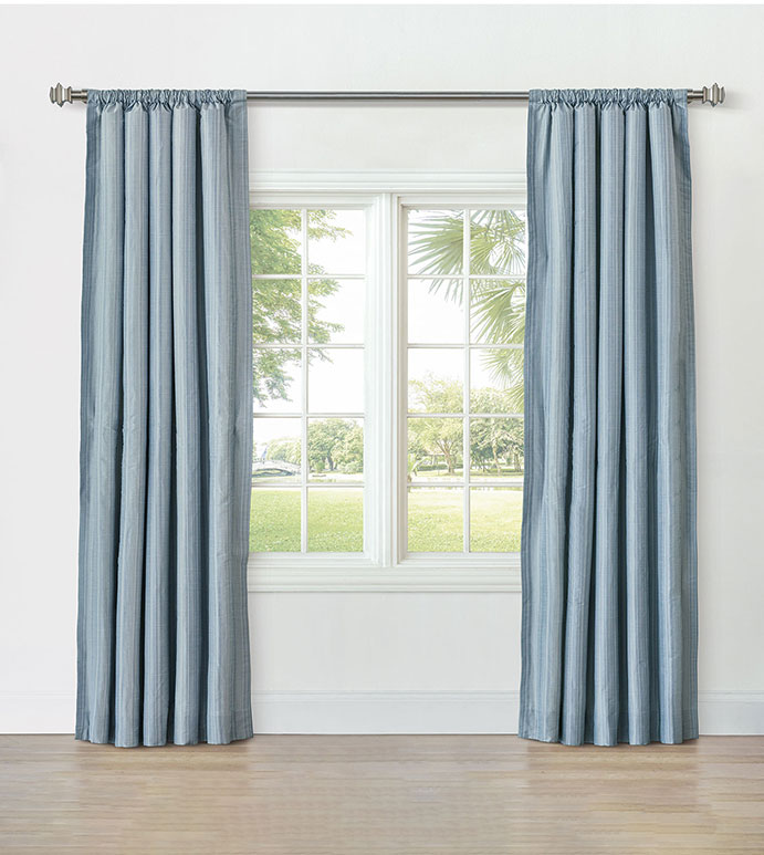 REVERIE STRIPED CURTAIN PANEL IN SAPPHIRE