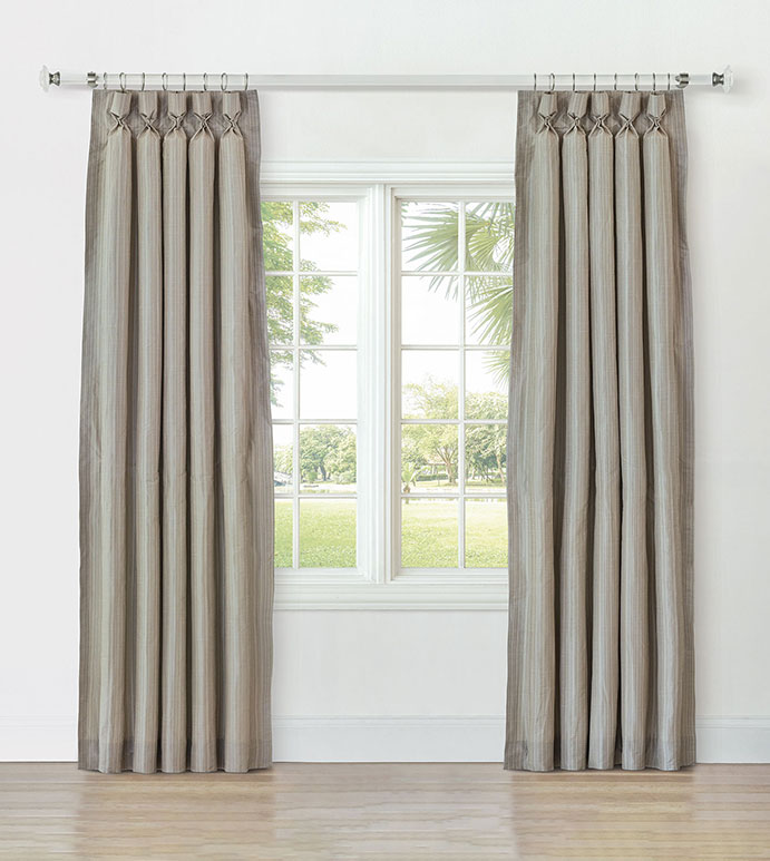REVERIE STRIPED CURTAIN PANEL IN TRUFFLE