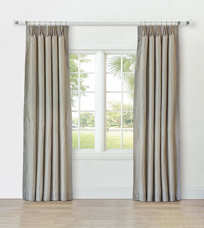 REVERIE STRIPED CURTAIN PANEL IN TRUFFLE