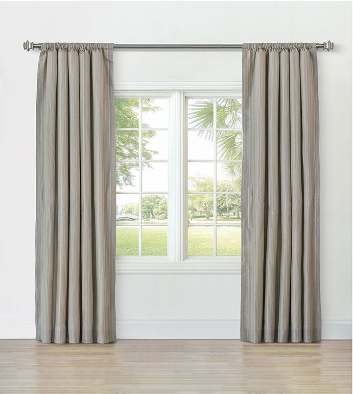 REVERIE STRIPED CURTAIN PANEL IN TRUFFLE