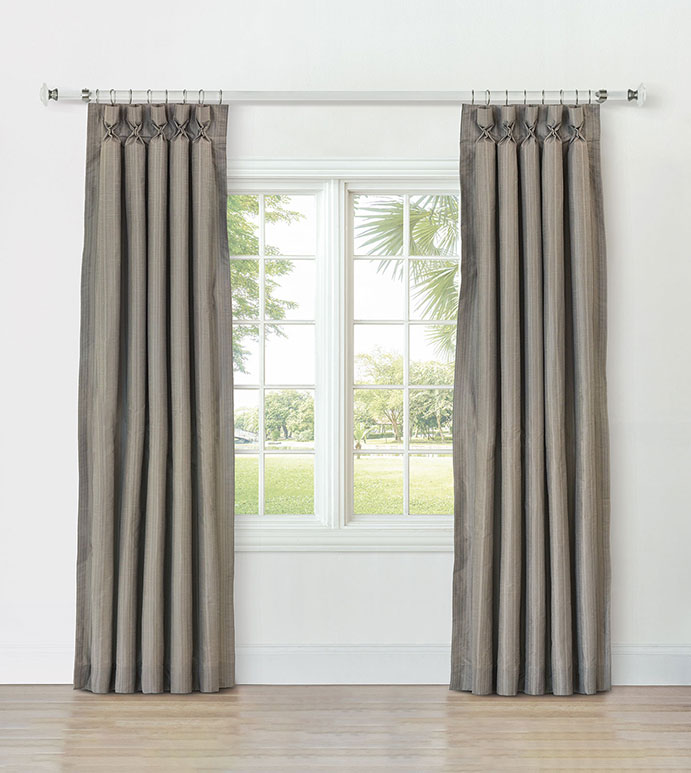 REVERIE STRIPED CURTAIN PANEL IN PEWTER