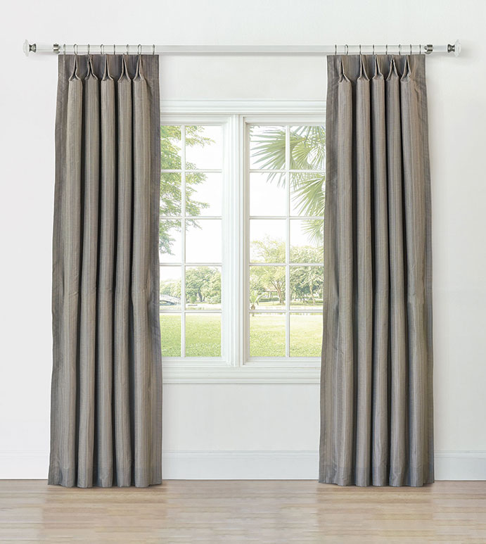 REVERIE STRIPED CURTAIN PANEL IN PEWTER