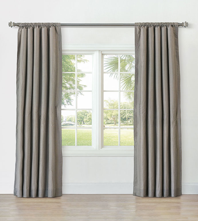 REVERIE STRIPED CURTAIN PANEL IN PEWTER