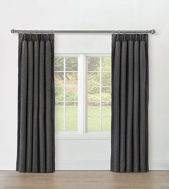STERLING STRIE CURTAIN PANEL IN CHARCOAL