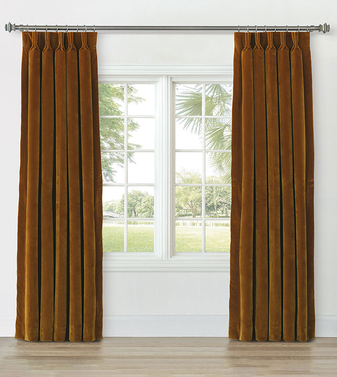 UMA VELVET CURTAIN PANEL IN GOLD