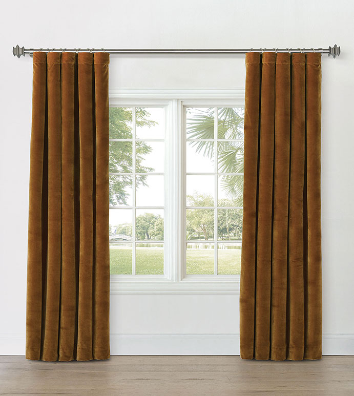 UMA VELVET CURTAIN PANEL IN GOLD