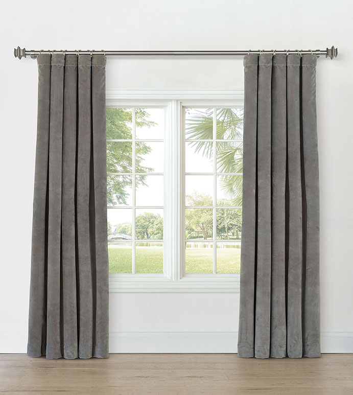 UMA VELVET CURTAIN PANEL IN GRAY