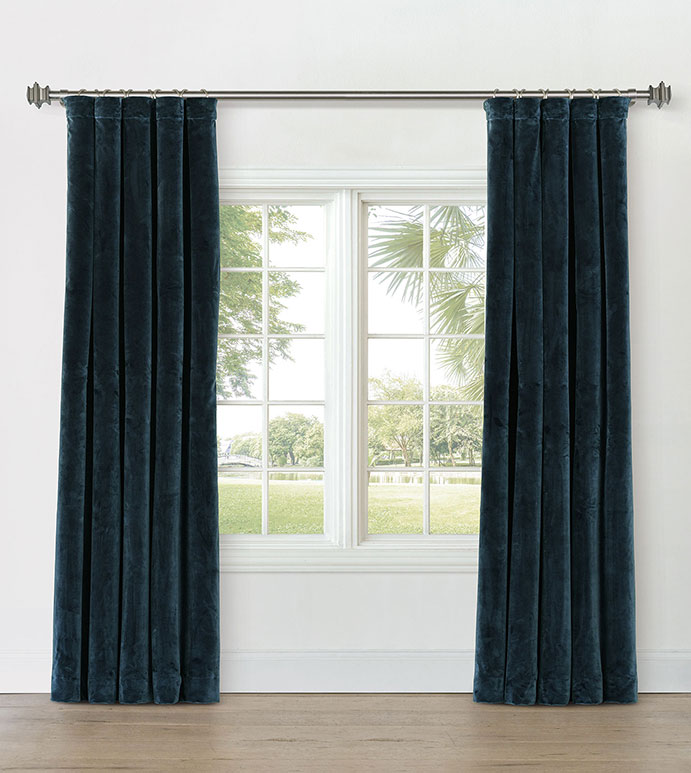 UMA VELVET CURTAIN PANEL IN PACIFIC