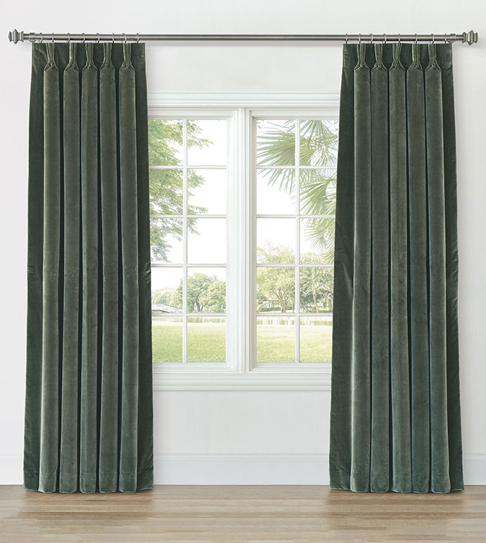 UMA VELVET CURTAIN PANEL IN PINE