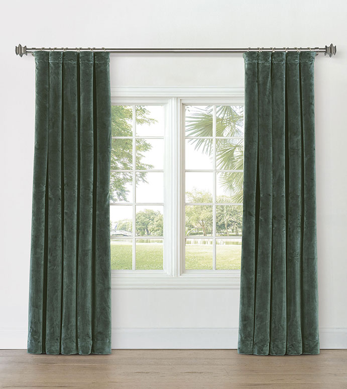 UMA VELVET CURTAIN PANEL IN PINE
