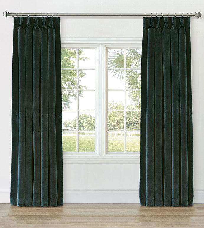 UMA VELVET CURTAIN PANEL IN EMERALD