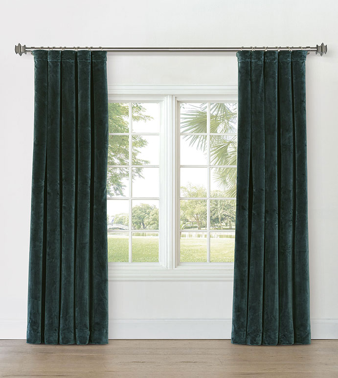 UMA VELVET CURTAIN PANEL IN EMERALD