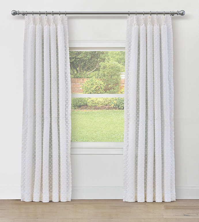 LILLA FIL COUPE CURTAIN PANEL IN WHITE