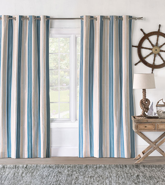 Maritime Striped Curtain Panel