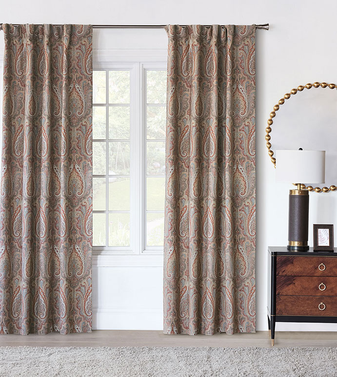 Rudy Rod Pocket Curtain Panel In Earth Tone