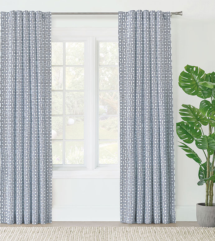 Vizcaya Faux Basketweave Curtain Panel