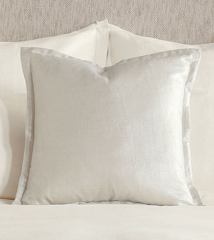 Adrienne Metallic Decorative Pillow In Frost