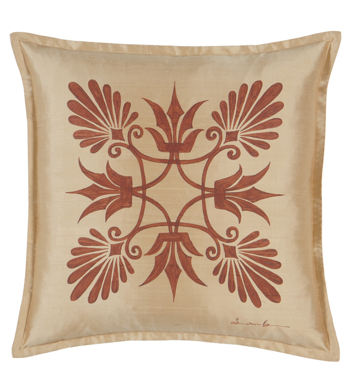 Anthemion Gold/Shiraz Dec Pillow A