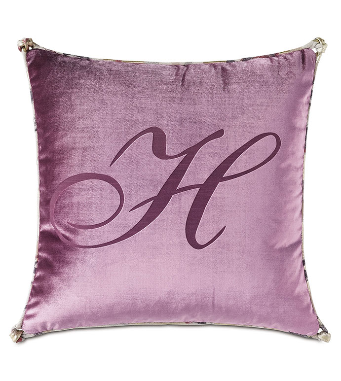 Valentina Engraved Monogram Decorative Pillow