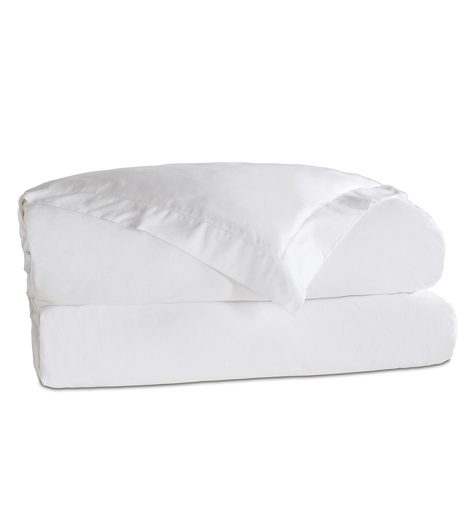 Roma Sateen Duvet Cover in White