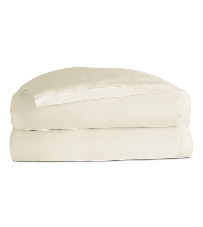 Deluca Sateen Duvet Cover in Ivory