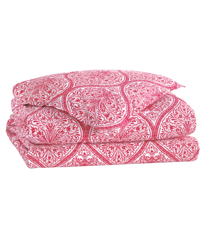 Adelle Percale Duvet Cover In Sorbet