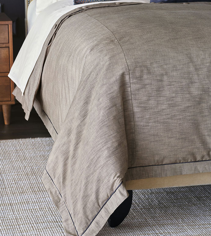 Contrast Flange Cotton Duvet Cover