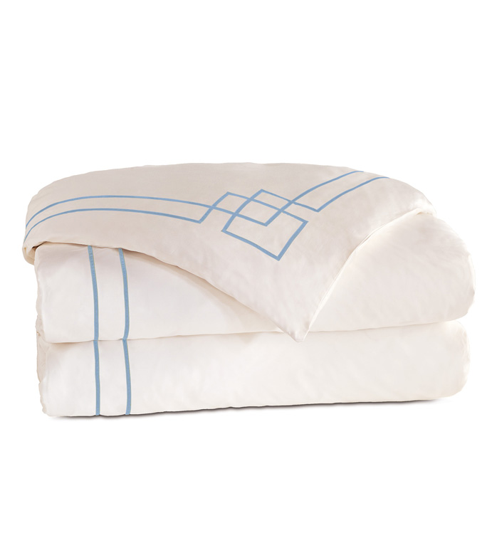 Grafico Ivory/Azure Duvet Cover