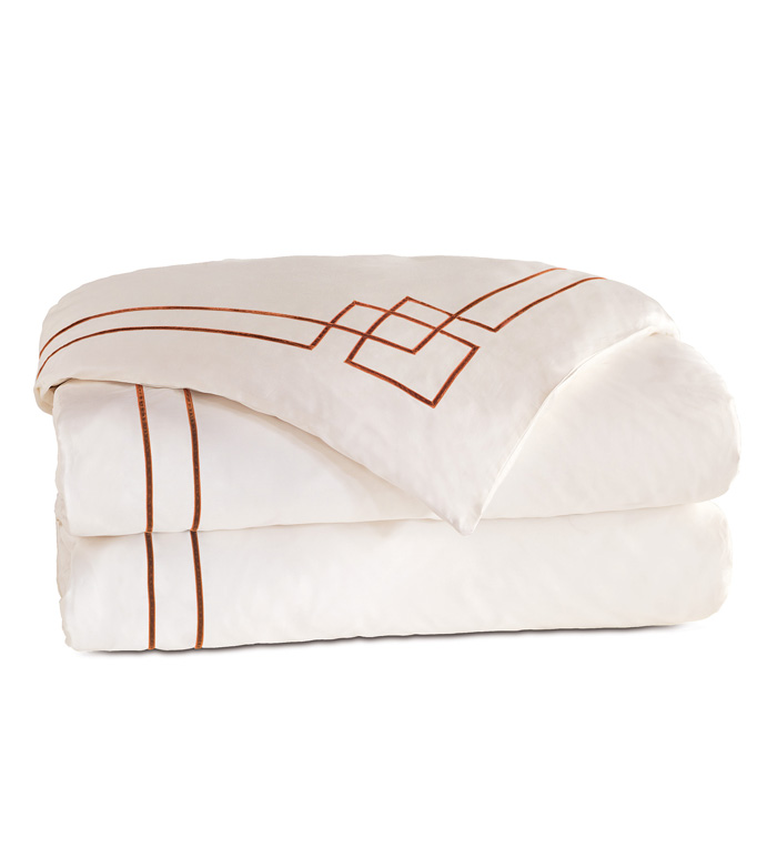 Grafico Ivory/Shiraz Duvet Cover