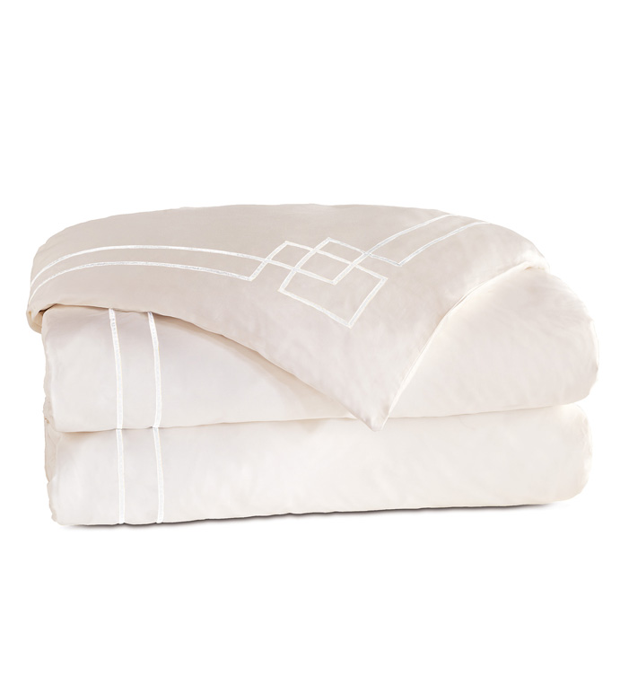 Grafico Ivory/White Duvet Cover