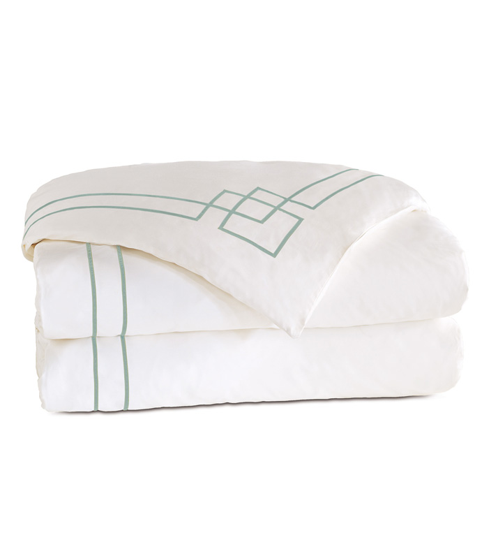 Grafico White/Aloe Duvet Cover