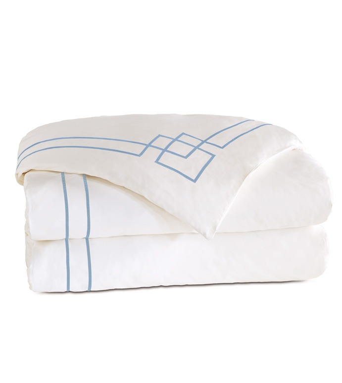 Grafico White/Azure Duvet Cover