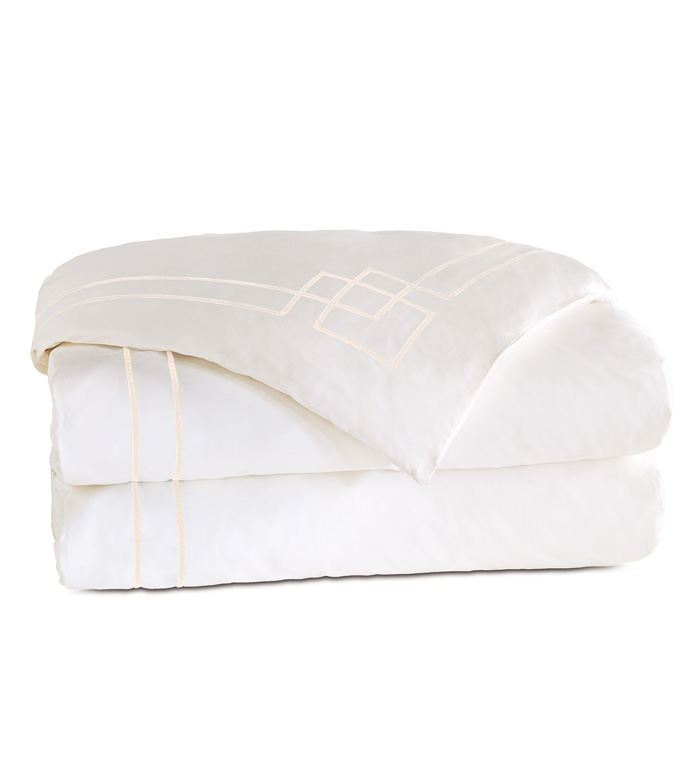 Grafico White/Ecru Duvet Cover