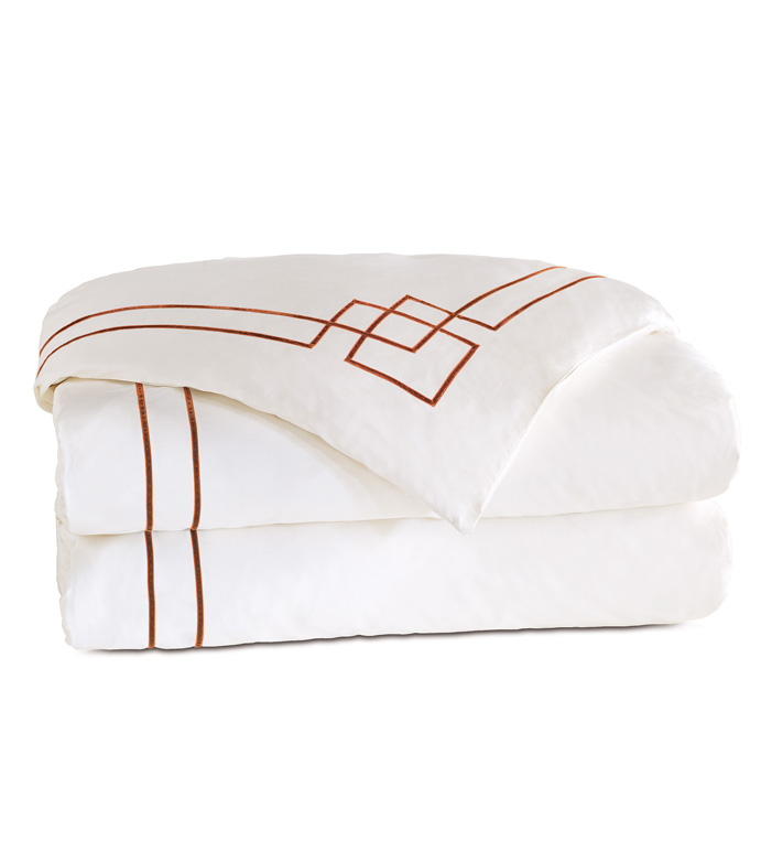 Grafico White/Shiraz Duvet Cover