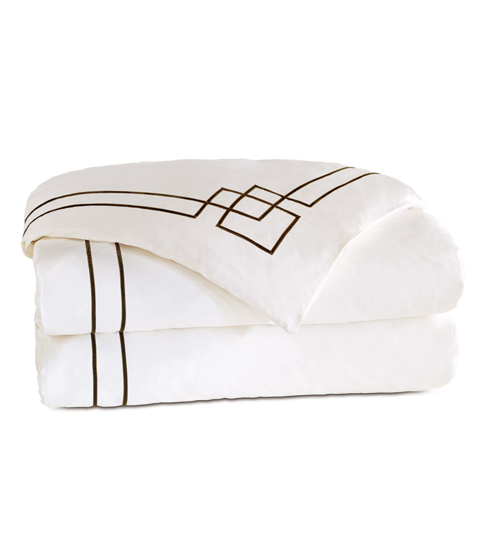Grafico White/Walnut Duvet Cover