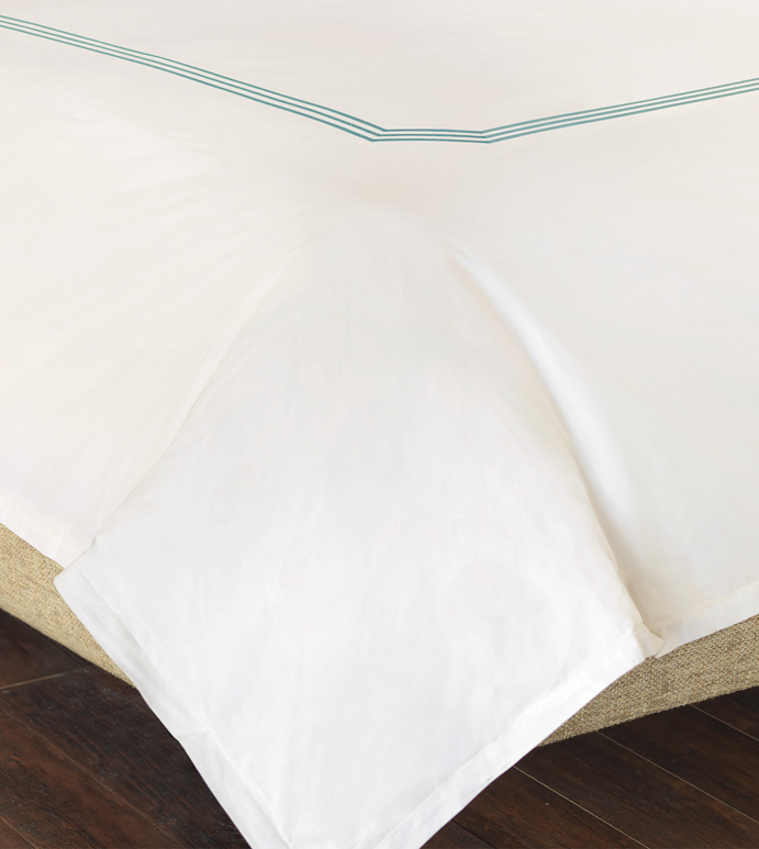Tessa Ivory/Lake Duvet Cover